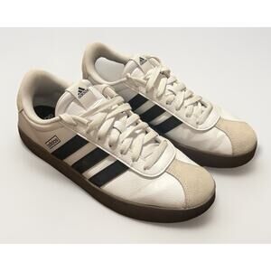 adidas VL Court 3.0 Low Retro Skate Shoes Cloud White Black Gum Size 9